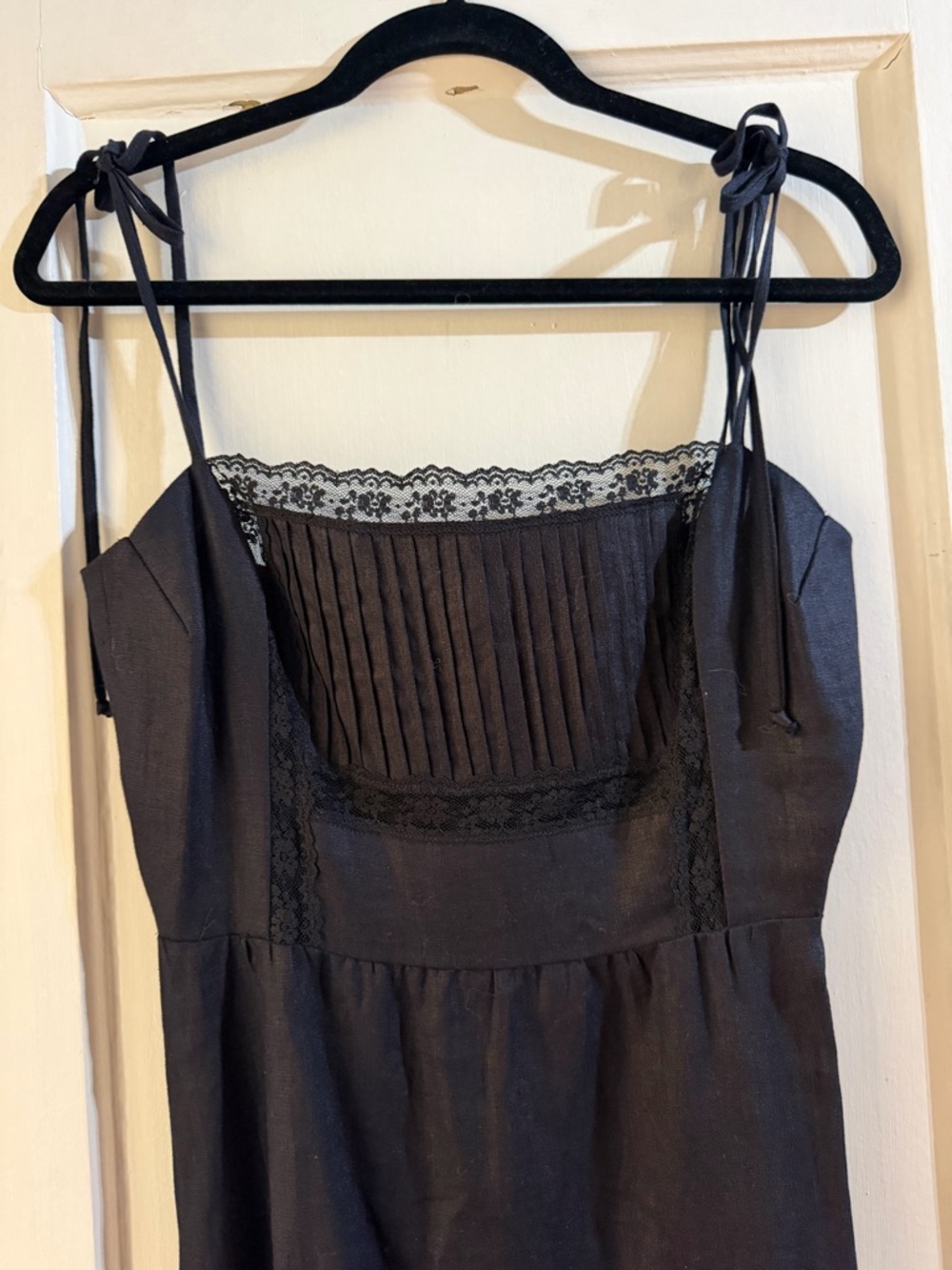 NWT Reformation Wyoming Linen Dress Black Midi 8 - Picture 8 of 14